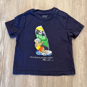 Polo Ralph Lauren Baby 9 Months Windsurfing Bear Shirt Navy